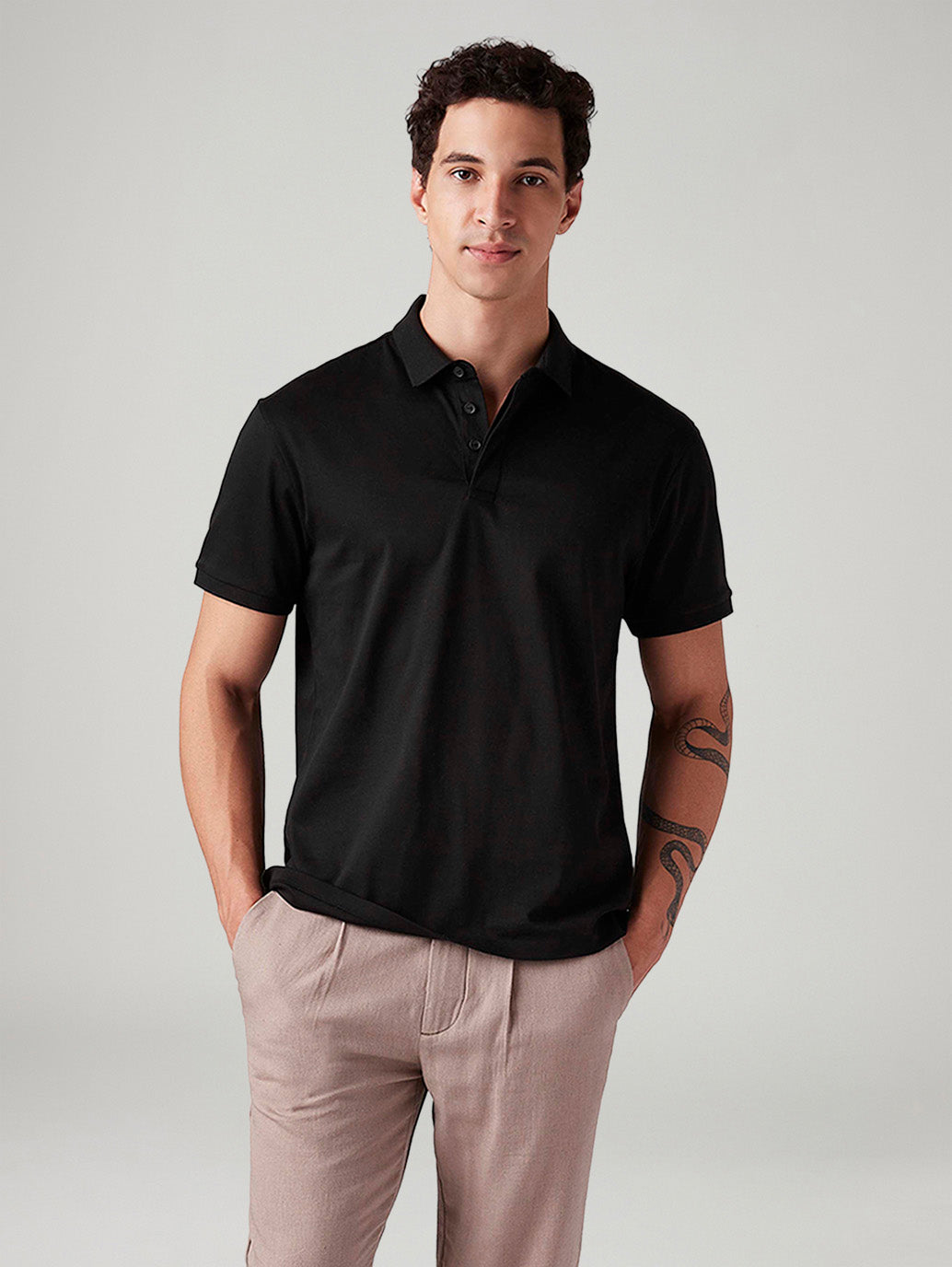 Men's Solid Slim Fit Polo T-Shirt