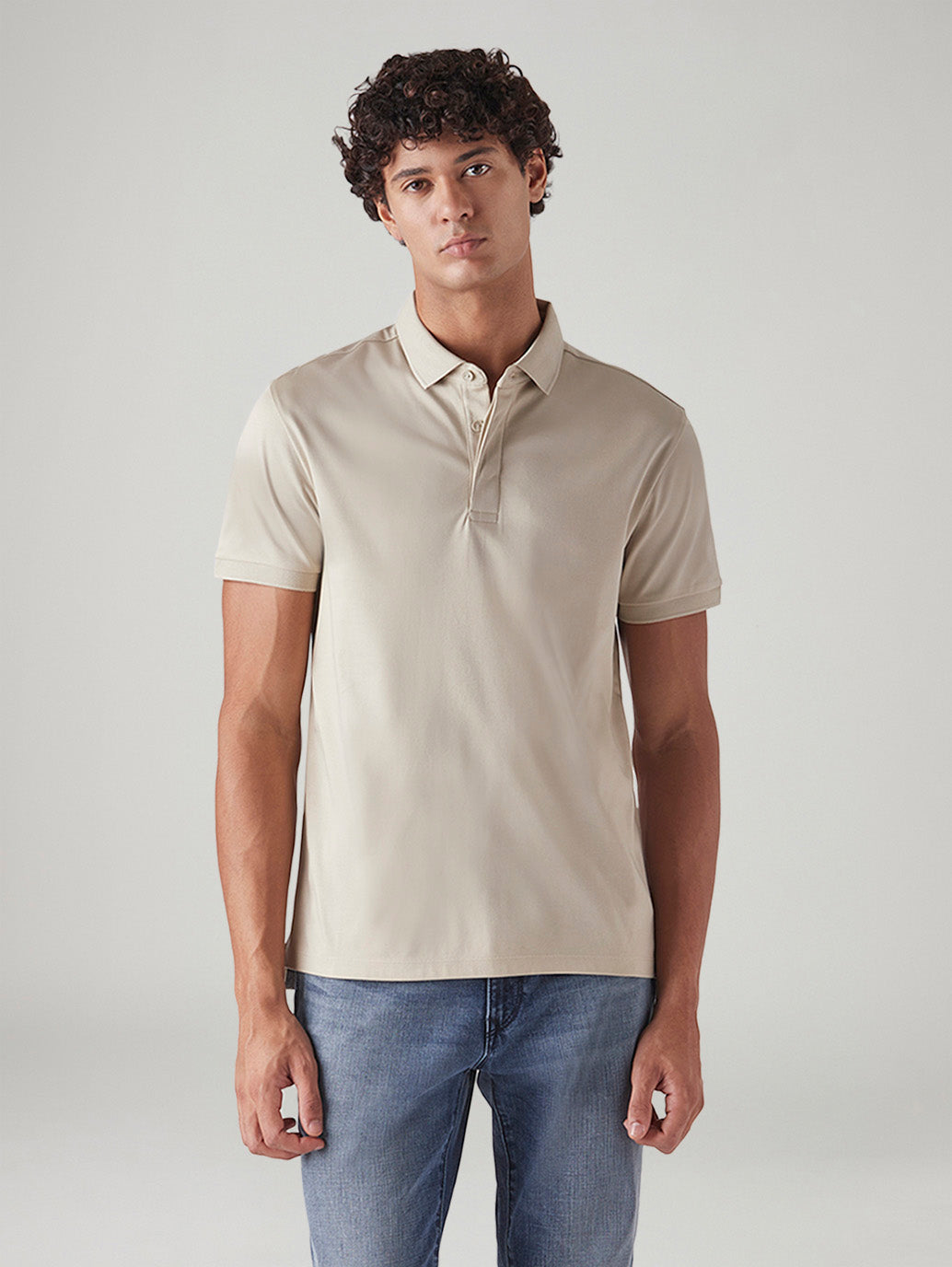 Men's Solid Slim Fit Interlock Polo T-Shirt