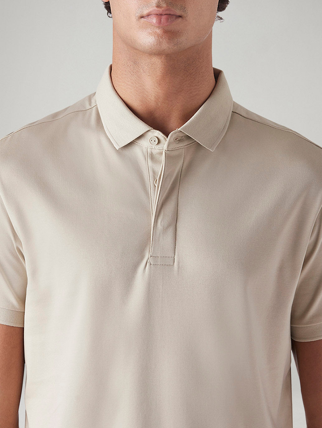 Men's Solid Slim Fit Interlock Polo T-Shirt - 20 View