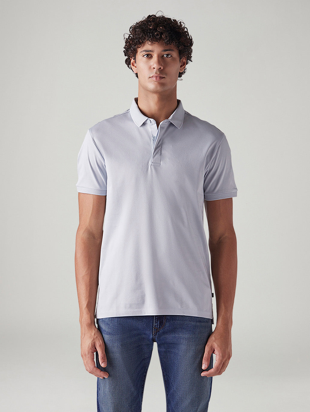 Men's Solid Slim Fit Interlock Polo T-Shirt