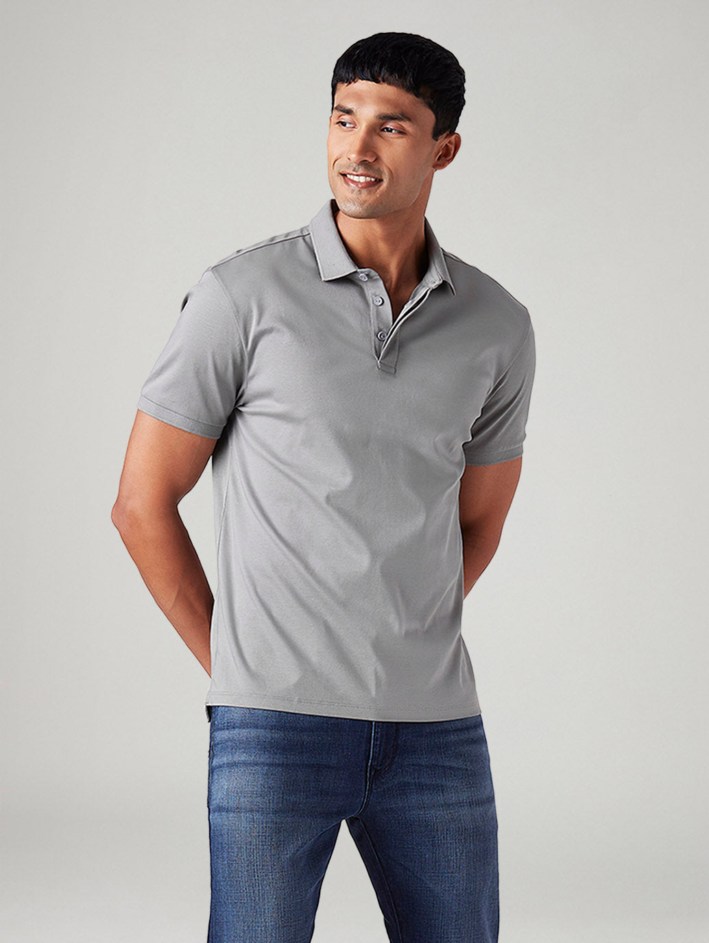 Men's Solid Slim Fit Polo T-Shirt