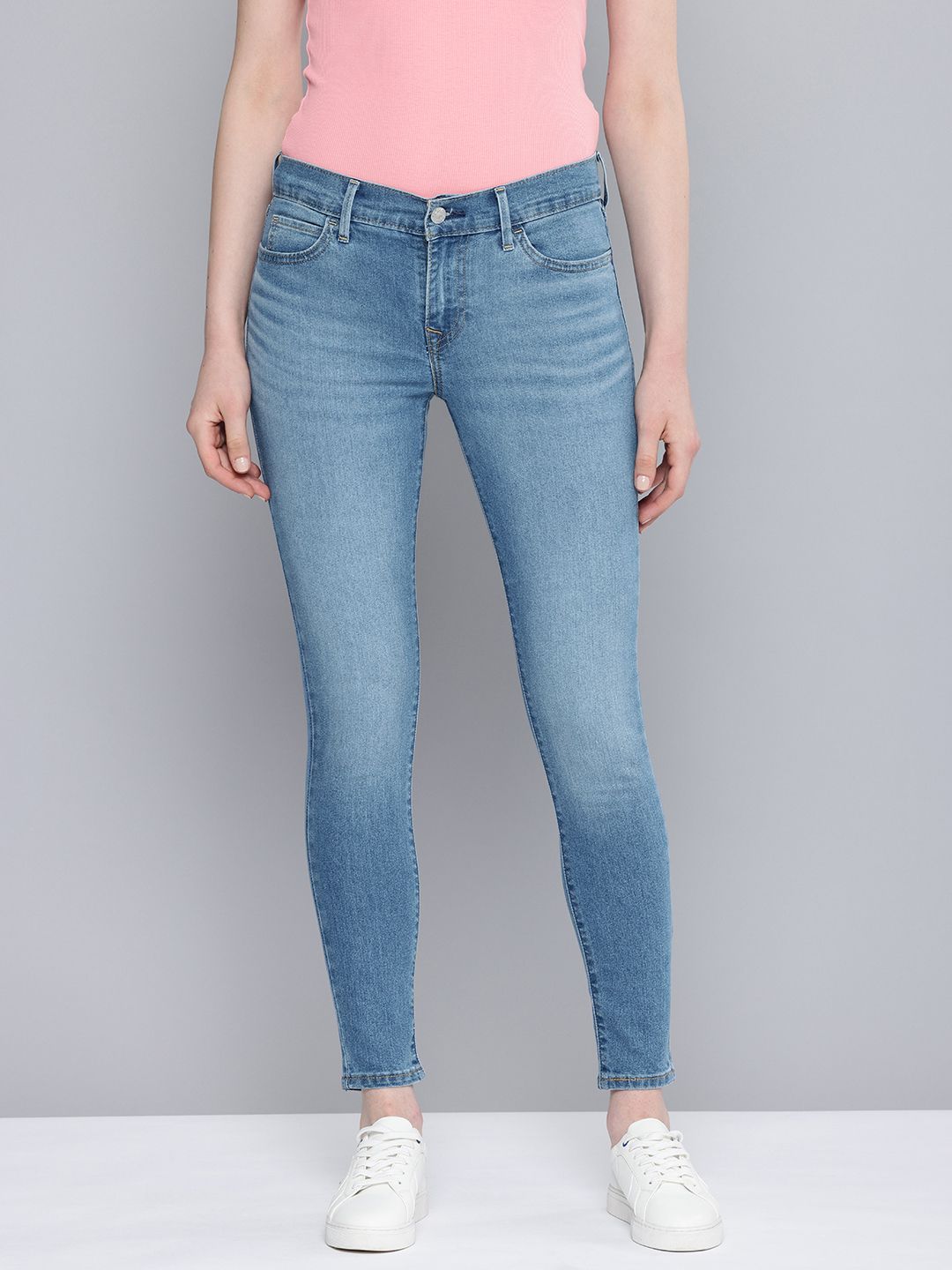 Women's 710 Blue Skinny Fit Mid Rise Jeans - 819beeea93f9596f1760f4e40374bb29 View