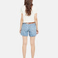 Women's Mid Rise Light Blue Straight Fit Shorts - 82d8901cb8f826344dbf394c9cc8cc94 View