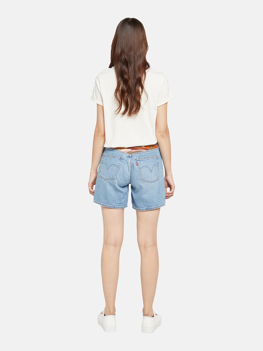 Women's Mid Rise Light Blue Straight Fit Shorts - 82d8901cb8f826344dbf394c9cc8cc94 View