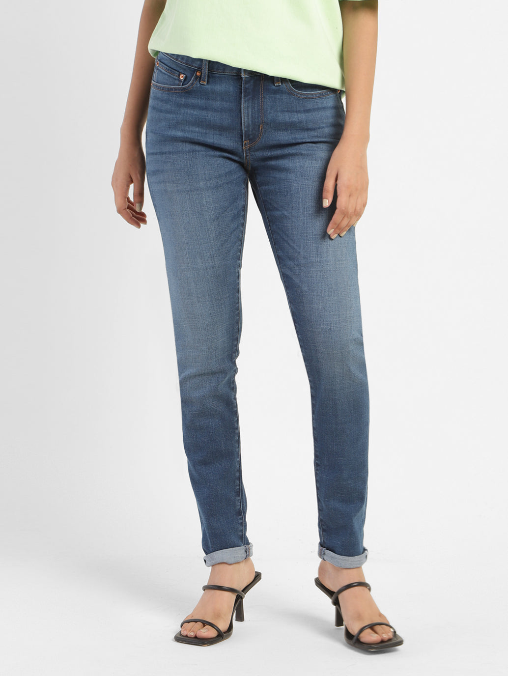 Women's 711 Blue Skinny Fit Mid Rise Jeans - 84862b06-c5a9-420d-be63-1c9ac3504eec View