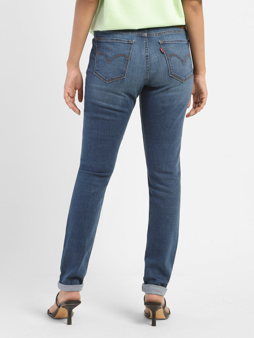 Women's 711 Blue Skinny Fit Mid Rise Jeans - 69bf5486-b31c-41e5-b28d-5be957a7351d View