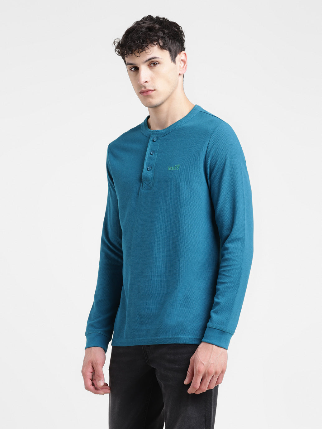 Men's Solid Henley Neck T-shirt - 5c0ba0bd-5387-4606-bba3-40938e6de783 View
