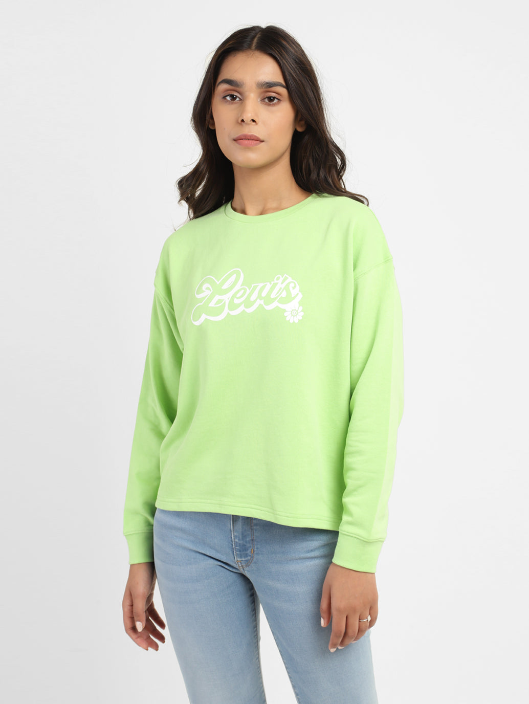 Women's Brand Logo Round Neck Sweatshirt - 02f8bb67-4669-438d-966d-cd8b6076012d View