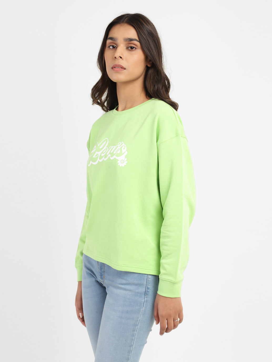 Women's Brand Logo Round Neck Sweatshirt - 22df678a-b607-4709-b8b8-0bb6fdd74836 View