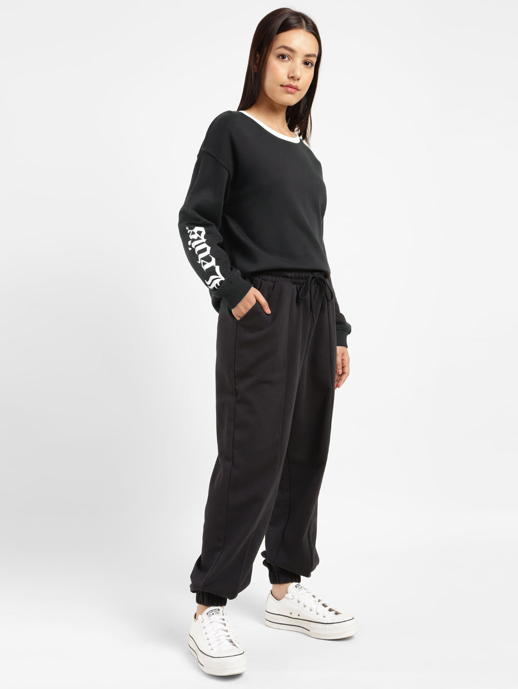 Women's Brand Logo Round Neck Sweatshirt - ca5403f3-fe1a-4113-ba1f-babf5cee2f10 View