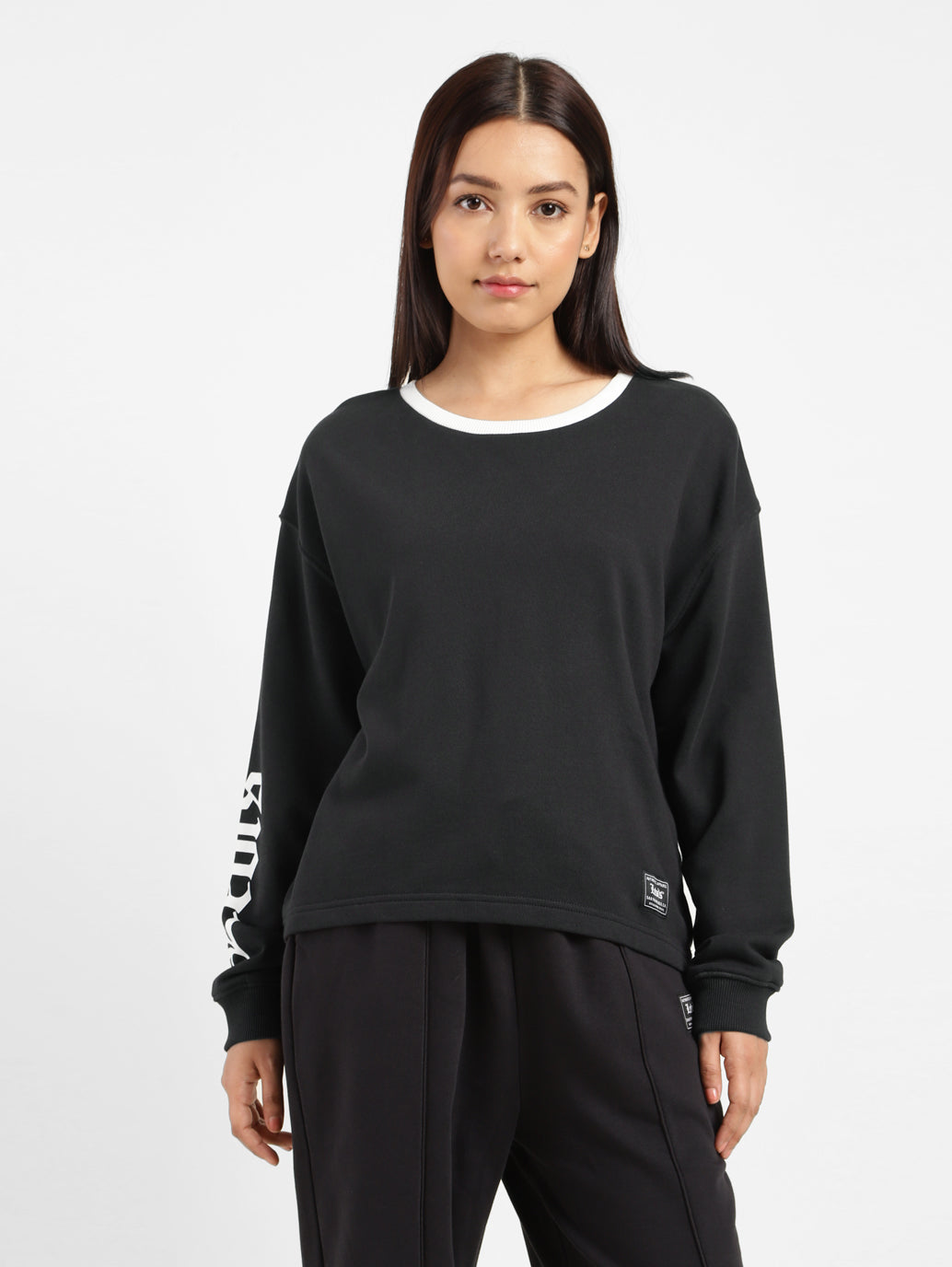 Women's Brand Logo Round Neck Sweatshirt - a4a12b03-56a2-4c87-a914-8ab237436dd0 View
