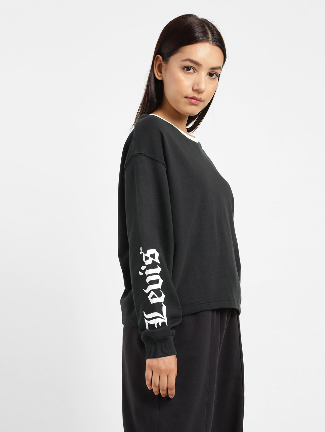 Women's Brand Logo Round Neck Sweatshirt - abab9eed-6601-4c3f-a459-7c357e5adfc1 View