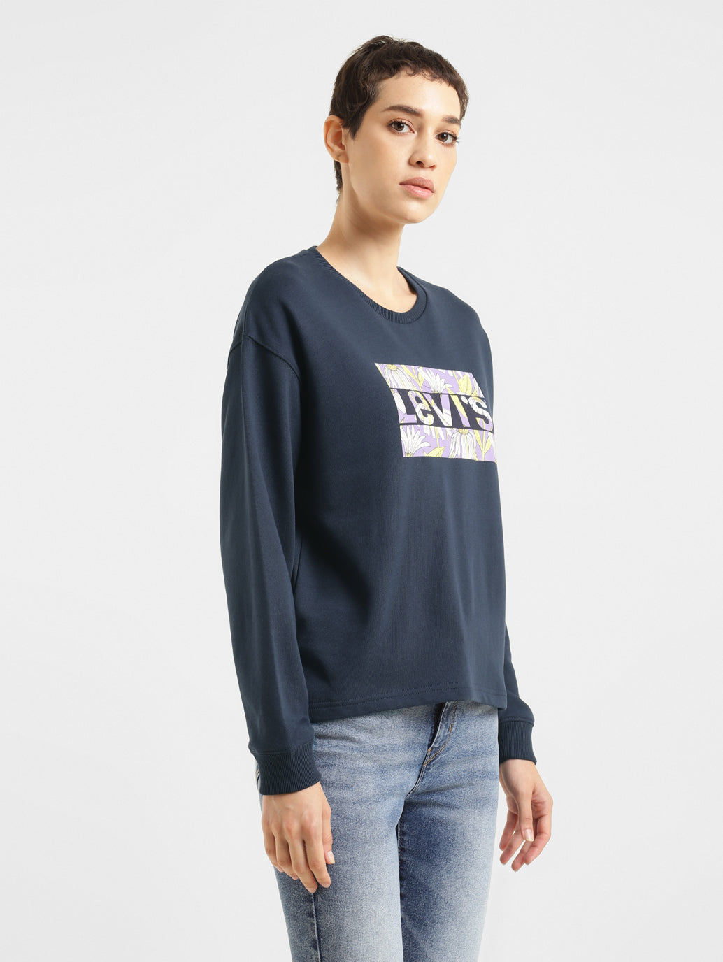 Women's Brand Logo Crew Neck Sweatshirt - bdfc0edb-6c03-47e2-b7ff-8ebcb147117d View