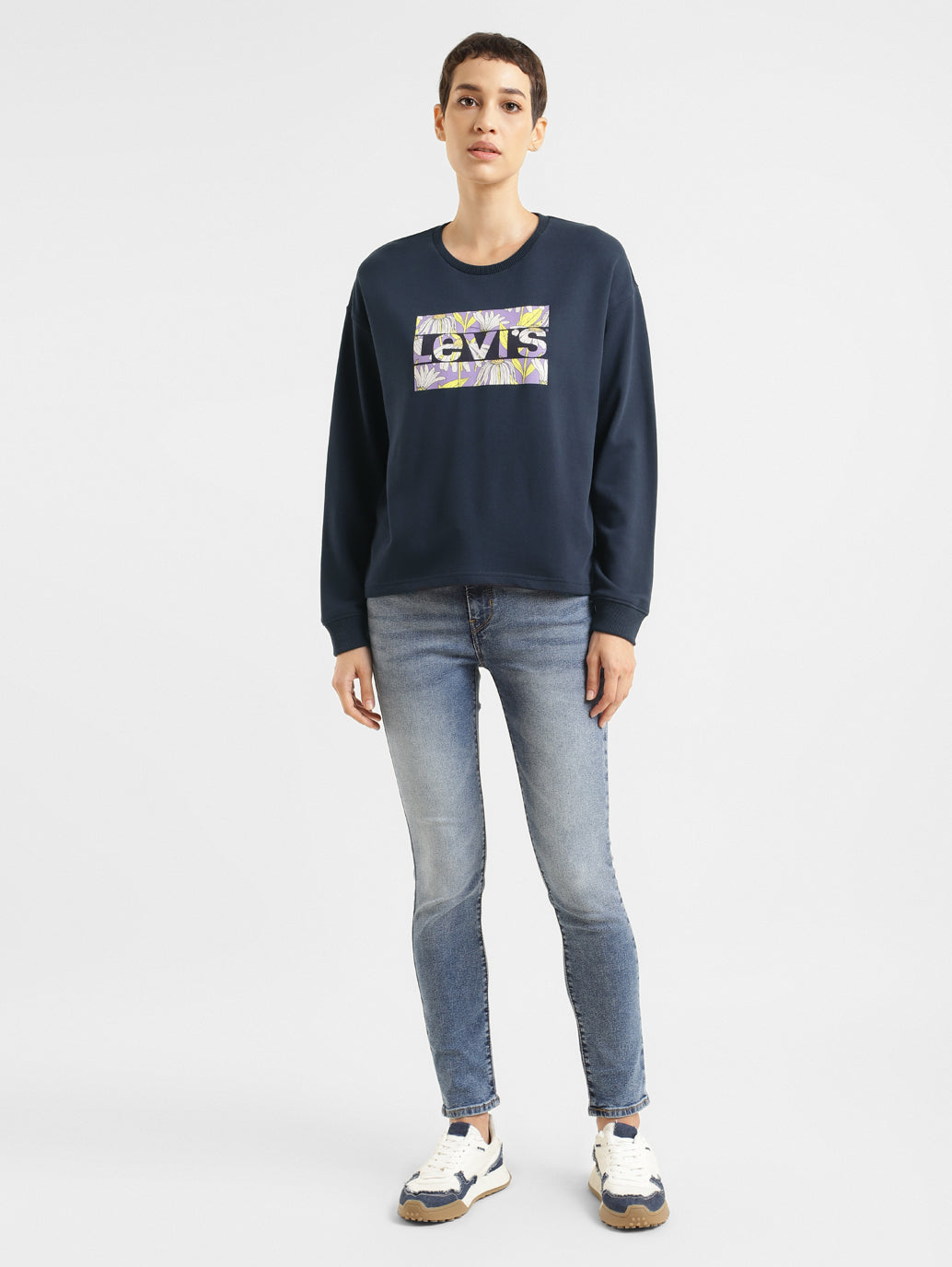 Women's Brand Logo Crew Neck Sweatshirt - 503a796f-6456-4e9c-9c8e-265586a418f9 View