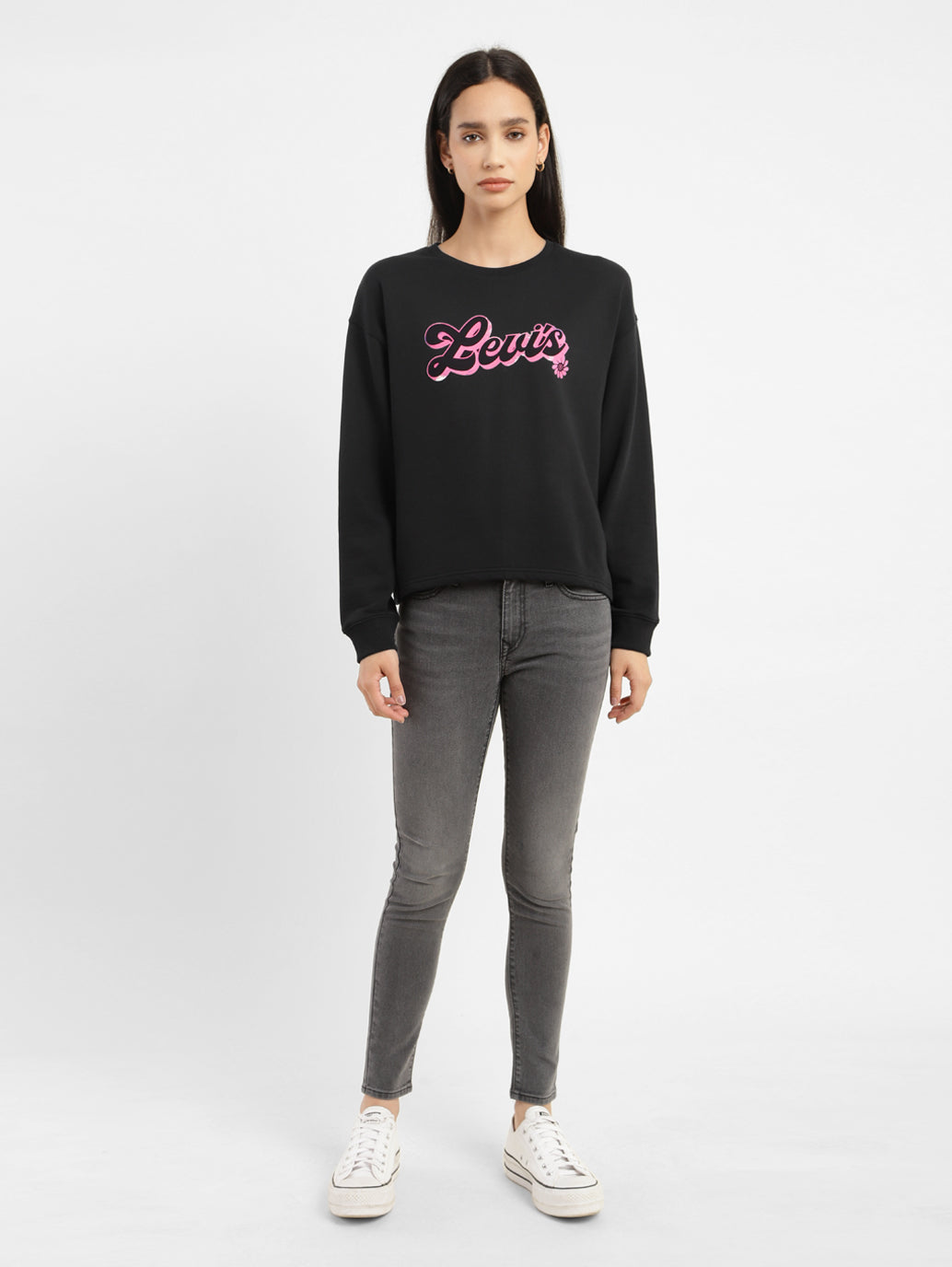 Women's Brand Logo Crew Neck Sweatshirt - 0592d999-7238-4250-9859-d70e3a76893a View