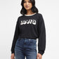 Women's Printed Crew Neck Sweatshirt - StyleShot View