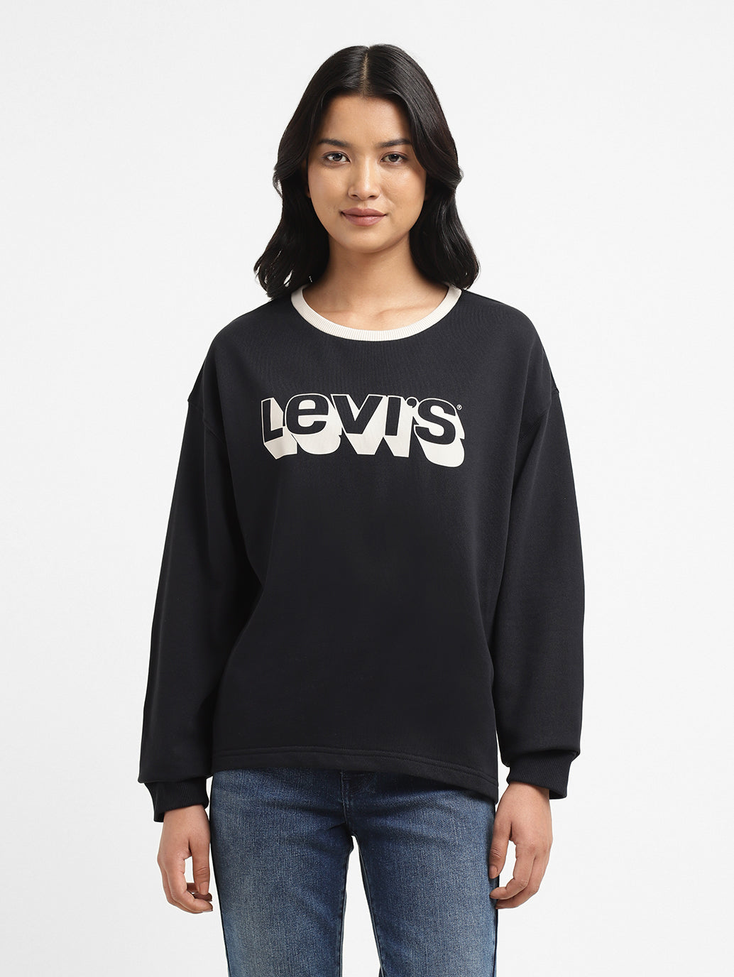 Women's Printed Crew Neck Sweatshirt - 7936895c-c891-495a-93a5-912ff7a4e233 View