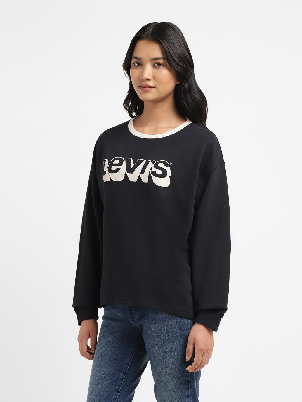 Women's Printed Crew Neck Sweatshirt - d87e933b-08ba-4f12-ba8d-03964fafbd18 View