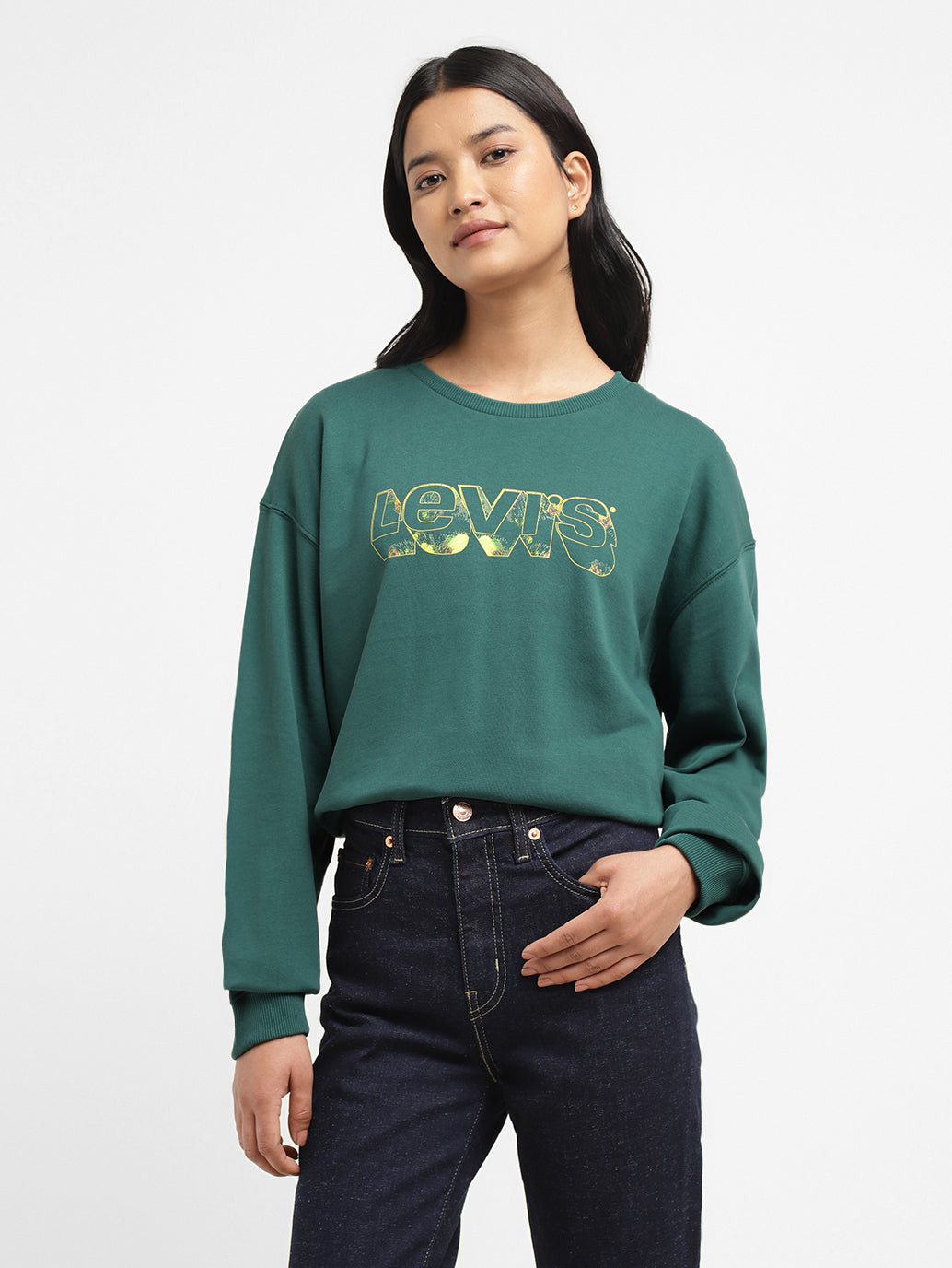 Womens Printed Crew Neck T-Shirt - StyleShot View