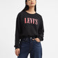 Women's Brand Logo Black Crew Neck Sweatshirt - 74947657-8bf3-44c6-9def-6ab899ee16ae View