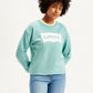 Women's Brand Logo Blue Crew Neck Sweatshirt - Front View