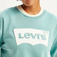 Women's Brand Logo Blue Crew Neck Sweatshirt - Detail View