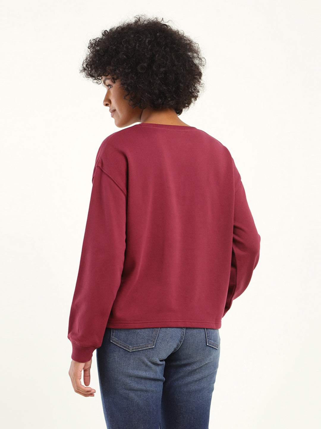 Women's Graphic Maroon Crew Neck Sweatshirt - a38b7273-3f54-48a0-b44a-6982708b72b8 View