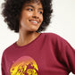 Women's Graphic Maroon Crew Neck Sweatshirt - ad789d0a-c43f-4199-abff-028cbf4334a7 View