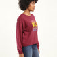 Women's Graphic Maroon Crew Neck Sweatshirt - d168d732-1650-4631-9c43-c8432aec19a7 View