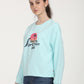 Women's Graphic Light Blue Crew Neck Sweatshirt - RightSide View