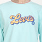 Women's Brand Logo Light Blue Crew Neck Sweatshirt - Detail View