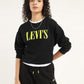Women's Brand Logo Black Crew Neck Sweatshirt - Styleshot View