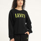 Women's Brand Logo Black Crew Neck Sweatshirt - Front View