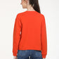 Women's Graphic Orange Crew Neck Sweatshirt - Back View