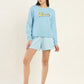 Women's Brand Logo Blue Crew Neck Sweatshirt - ModelFront View