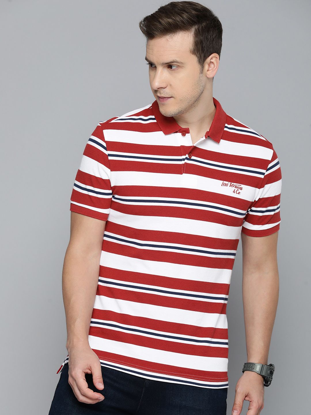 Men's Striped Polo T-shirt - 866df175c7c723c1808d84d7d6596819 View