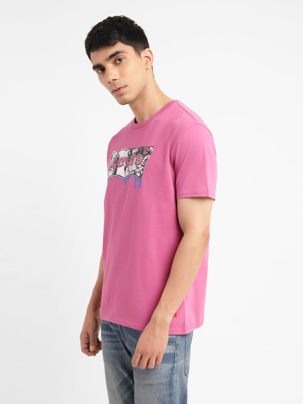 Men's Brand Logo Slim Fit T-shirt - Side View