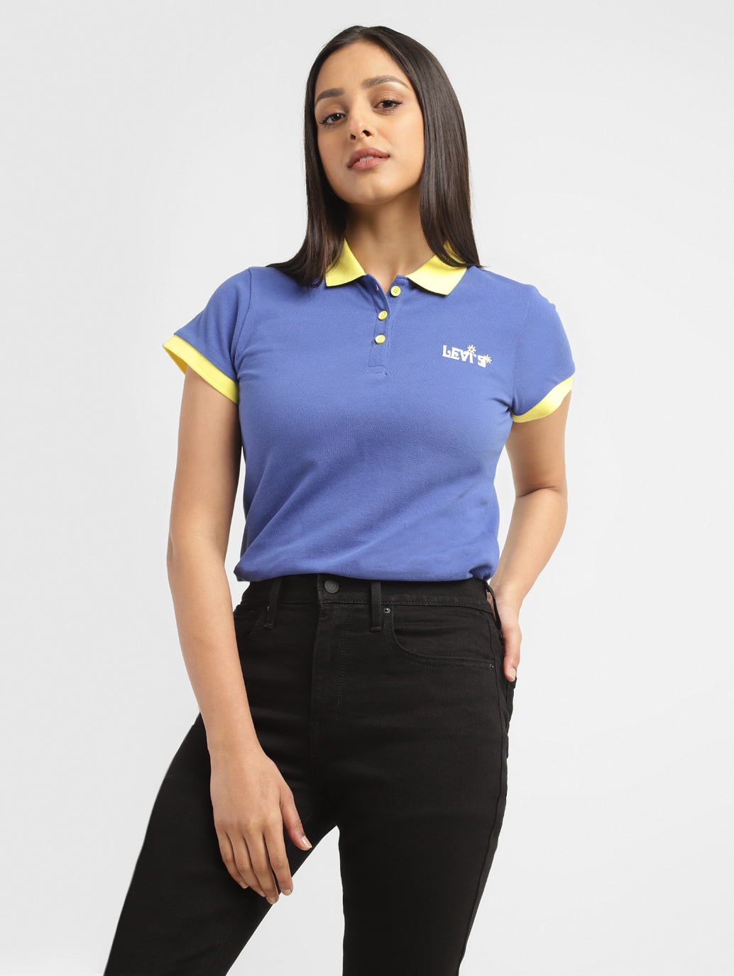 Women's Solid Polo T-shirt - d32d8cb4-5cb3-49e8-8d2c-0bee6fc9ff14 View