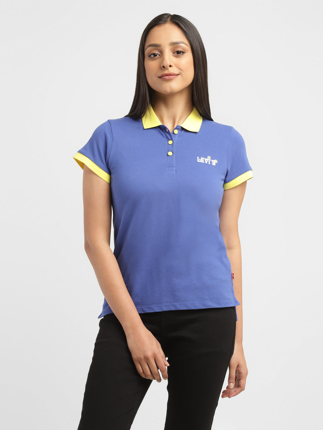 Women's Solid Polo T-shirt - 647c6ce6-b1b2-4d60-a033-9aafb00511ca View