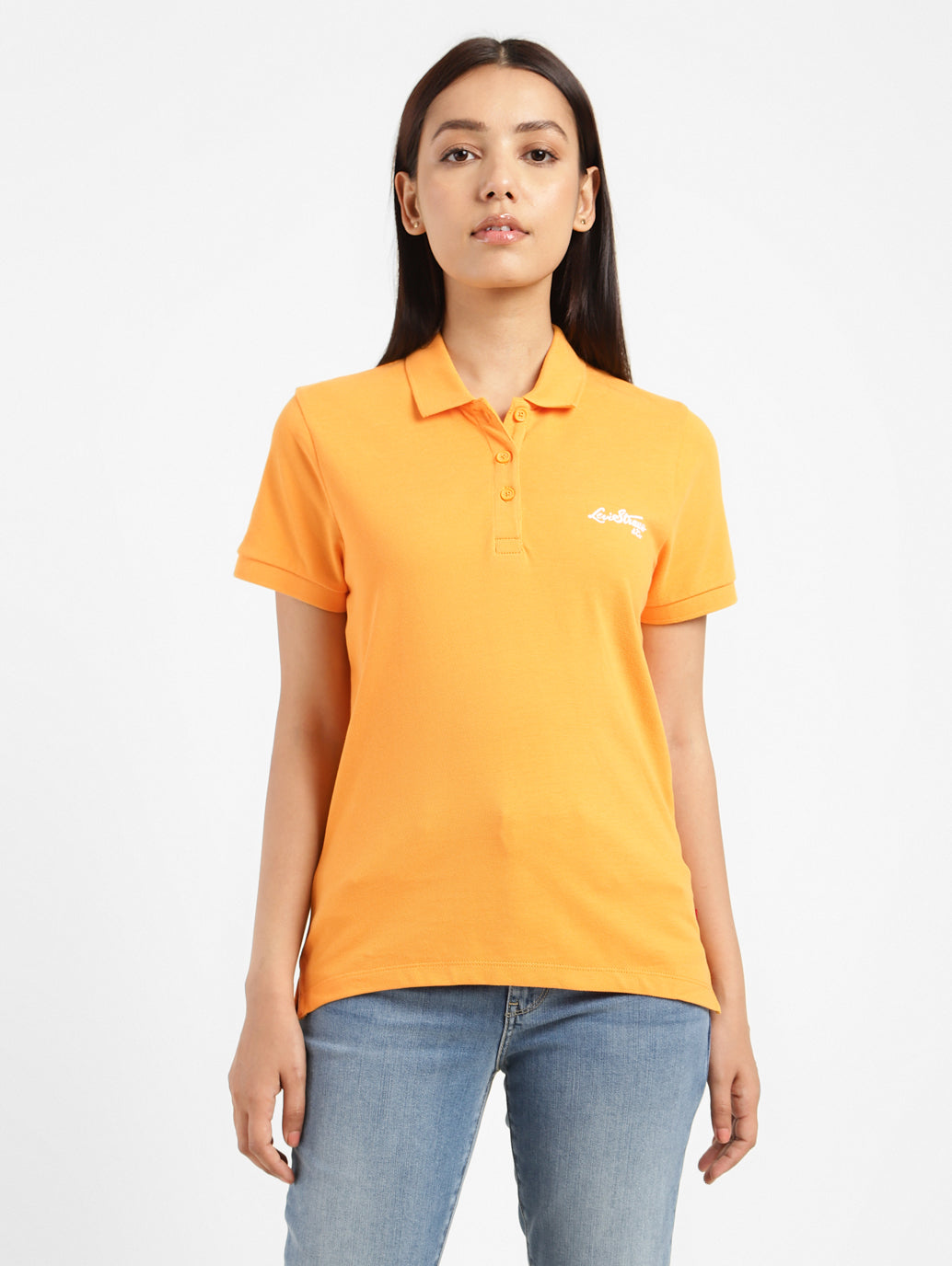 Women's Solid Polo T-shirt - bfb862ec-0e5a-4175-8b5c-0b6a482239d4 View
