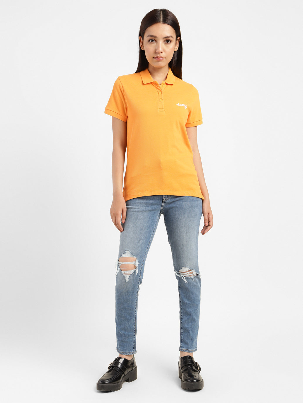 Women's Solid Polo T-shirt - 5c7167b2-494d-4c88-aec4-c8fb0ad4de2b View