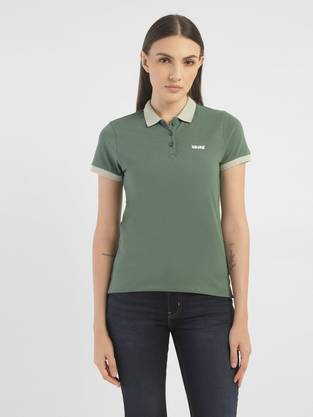 Women's Solid Polo T shirt - 7e53e5ba-44db-4618-82b4-67a928814c39 View