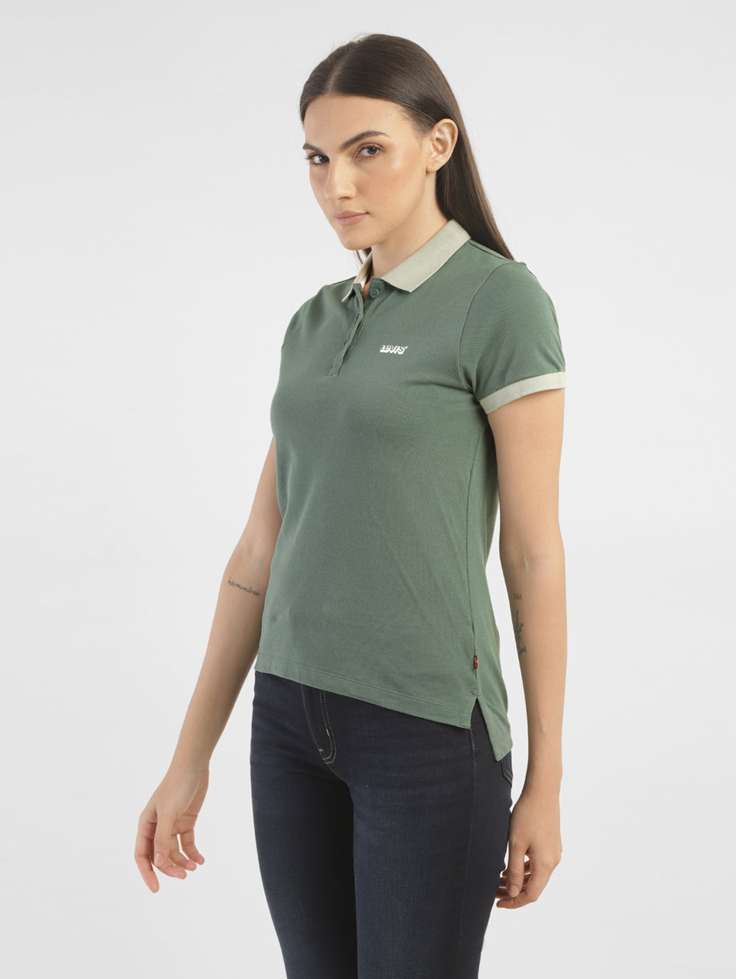 Women's Solid Polo T shirt - 966260af-38ee-40bb-b765-03d66dfa2391 View