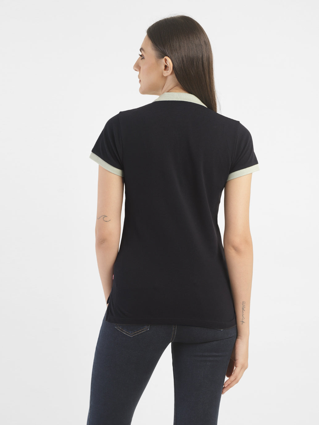 Women's Solid Polo T shirt - a62aa24e-623e-4d3e-8ff1-58e3838aeac6 View