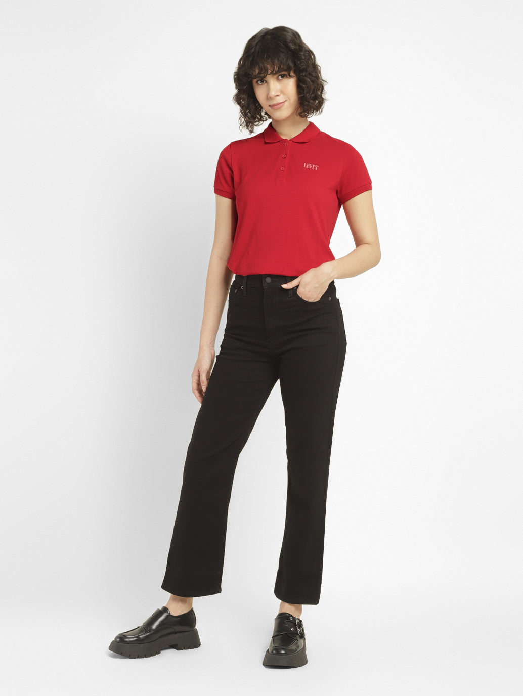 Women's Solid Polo T-shirt - Shot View