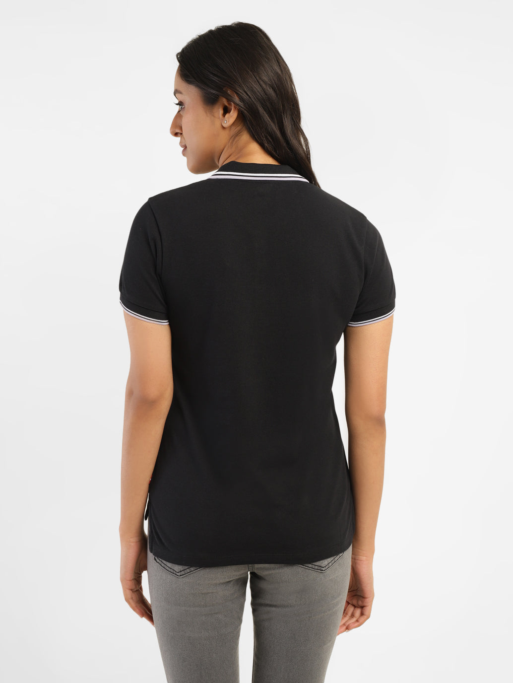 Women's Solid Polo T-shirt - 3917ce89-0bf2-4b51-a09f-fd7dfd81b1be View