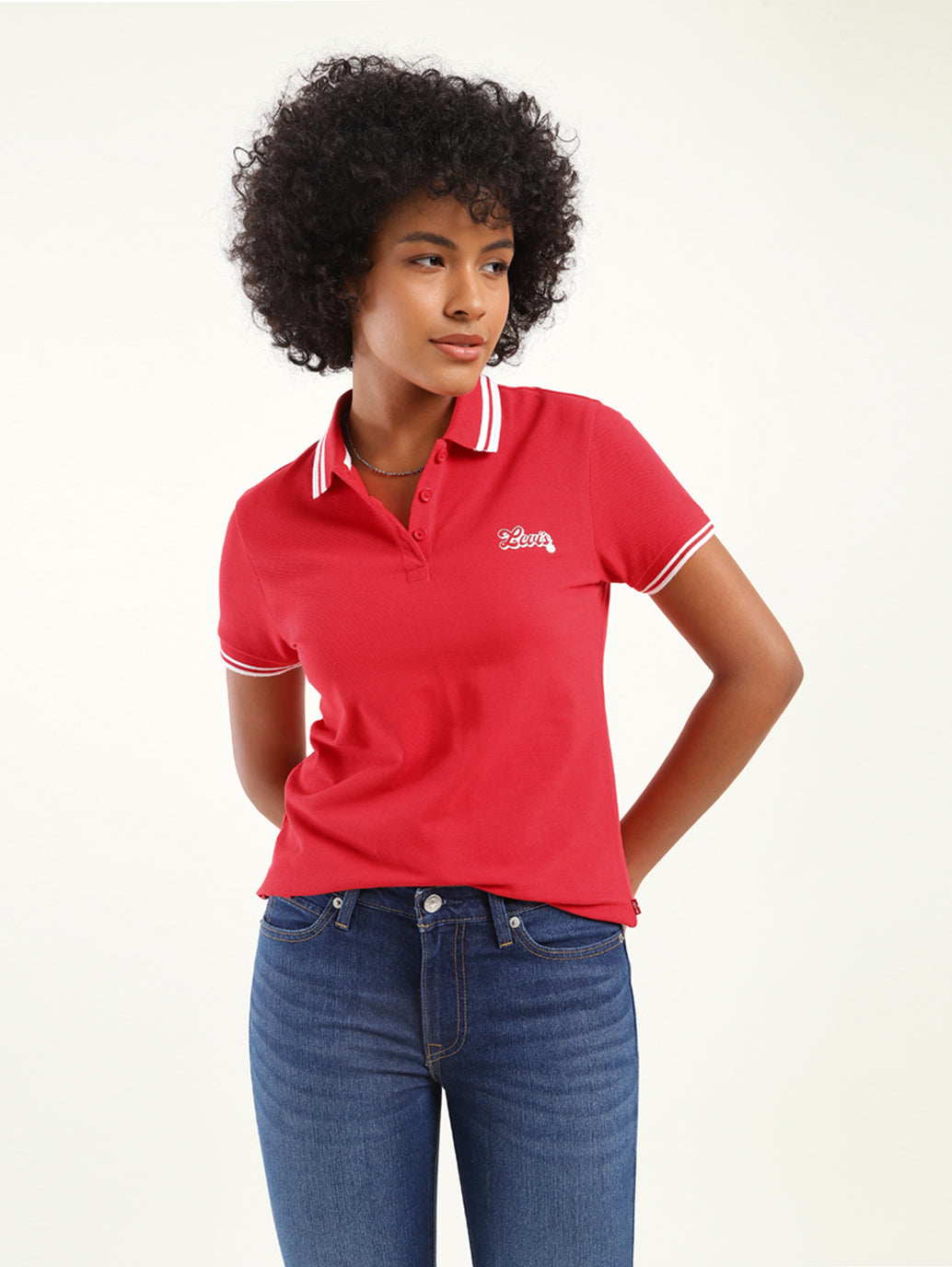 Women's Solid Polo T-Shirt - Styleshot View