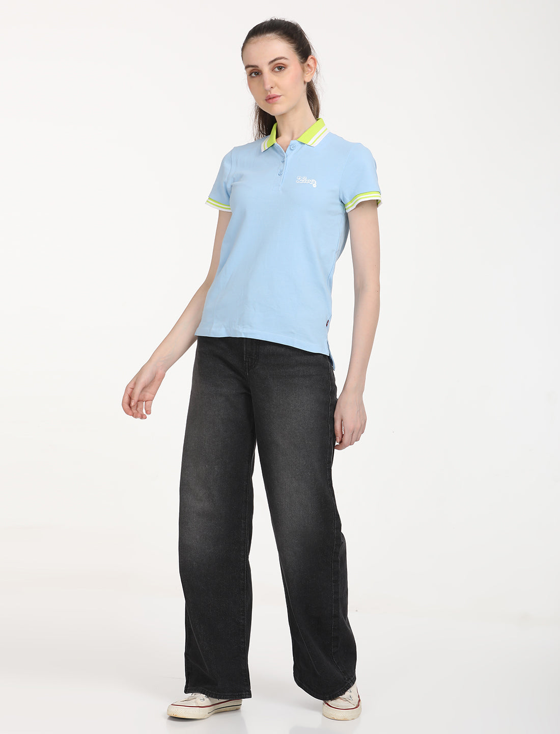 Women's Solid Polo T-Shirt - 6 View