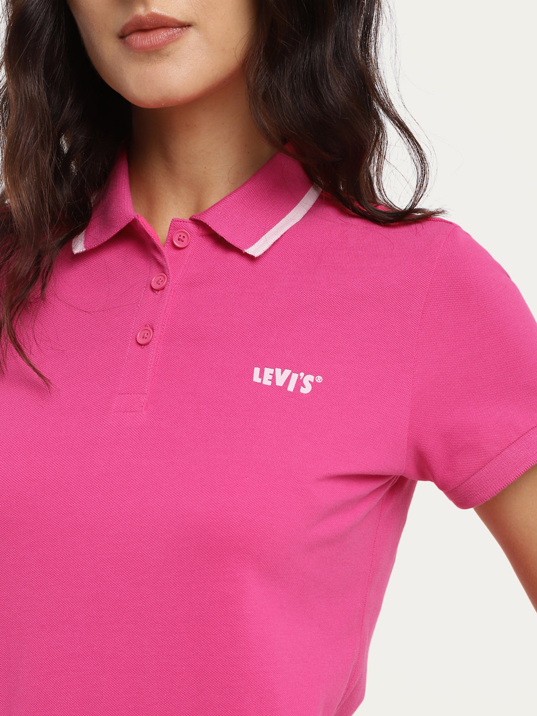 Women's Brand Logo Polo T-Shirt - FrontDetails View
