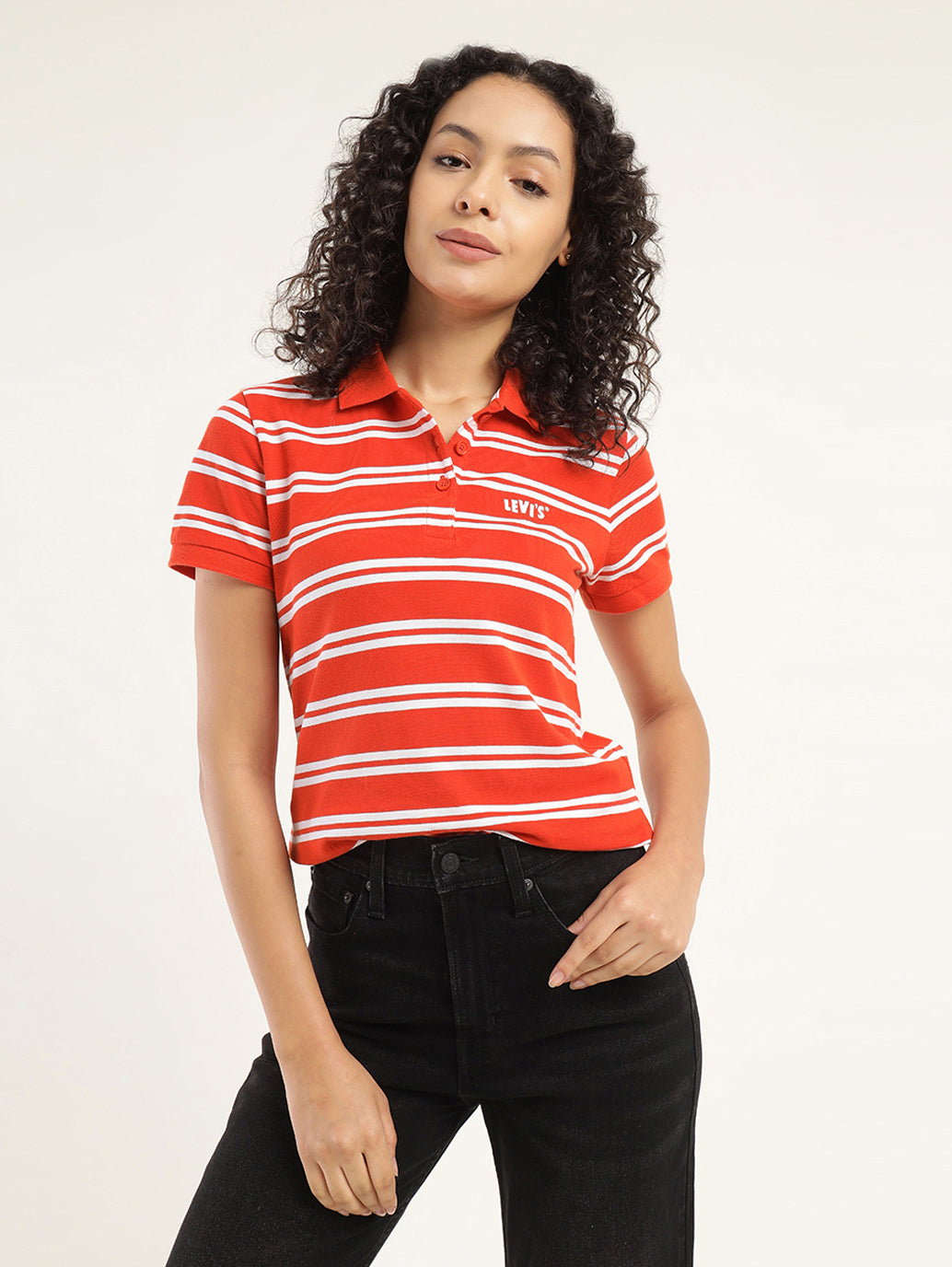 Women's Striped Polo T-Shirt